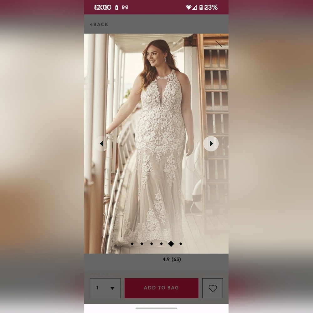 Galina Signature Ivory Bisque wedding gown size 26w NWT